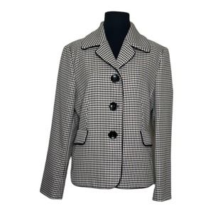 Danillo houndstooth print lined three button blazer size 6